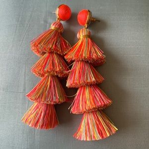 BaubleBar vibrant multi-colored tassel earrings